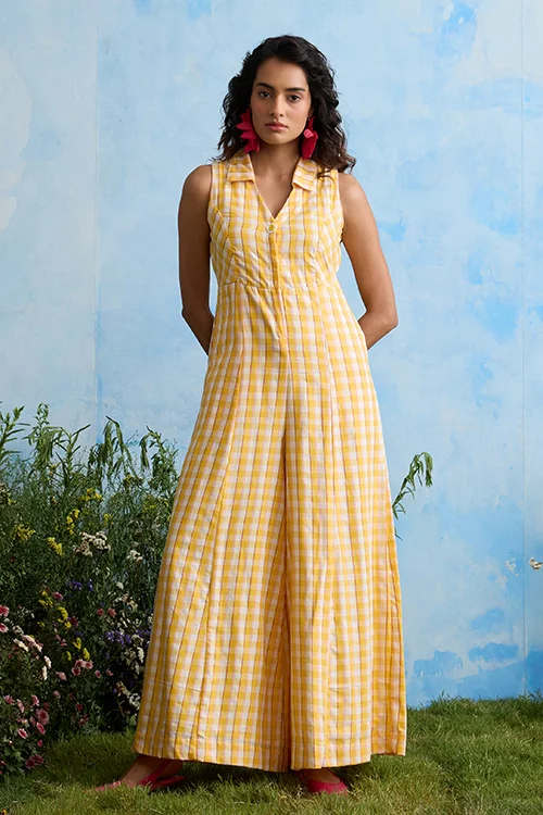 Okhai "Ambrosia" Cotton Handloom Sleeveless Jumpsuit - Image 2