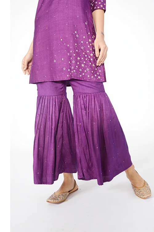Okhai 'Angelic' Embroidered Kurta Sharara Dupatta Set - Image 6