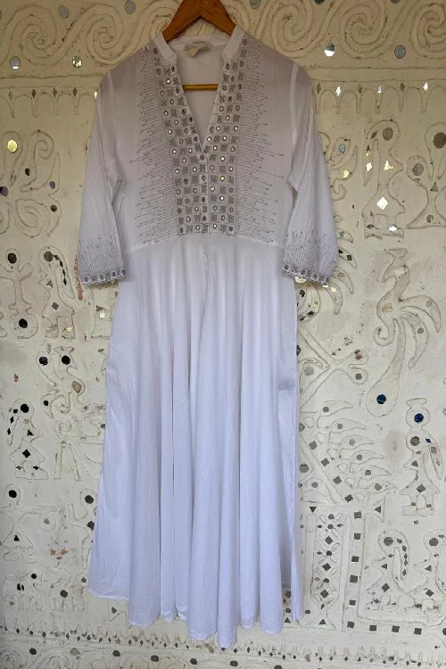 Okhai 'Ariya' Hand Embroidered Mirror Work Pure Cotton Dress | Rescue - Image 5
