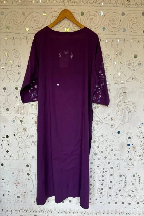 Okhai 'Artistic' Pure Cotton Hand Embroidered Mirror Work Kurta| Rescue - Image 3