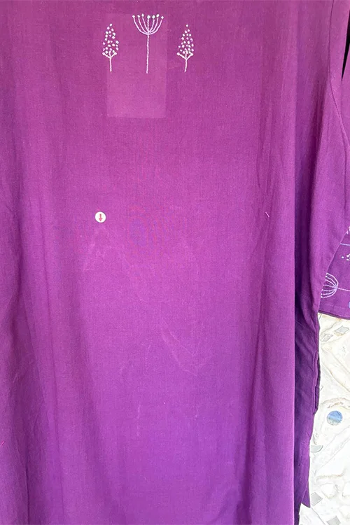 Okhai 'Artistic' Pure Cotton Hand Embroidered Mirror Work Kurta| Rescue - Image 5