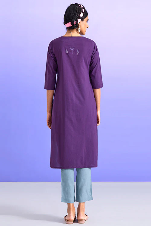 Okhai 'Artistic' Pure Cotton Hand Embroidered Mirror Work Kurta| Rescue - Image 7