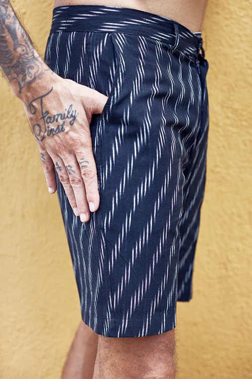 Okhai 'Assurance' Pure Cotton Ikat Shorts (Inseam 8") - Image 4