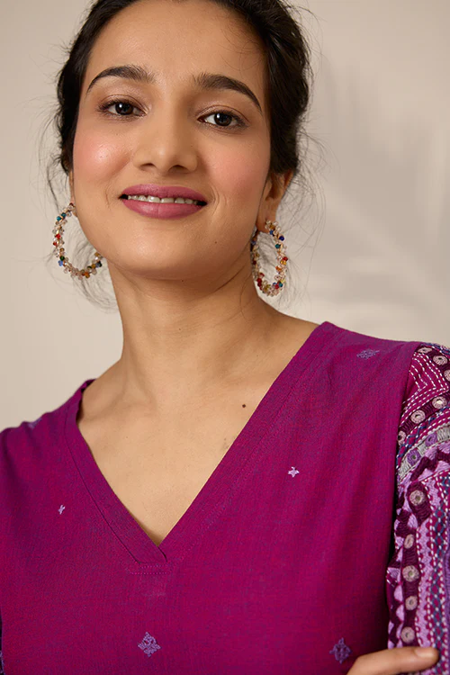 Okhai "Atrangi" Hand-Embroidered Mirrorwork Pure Cotton Kurta - Image 6