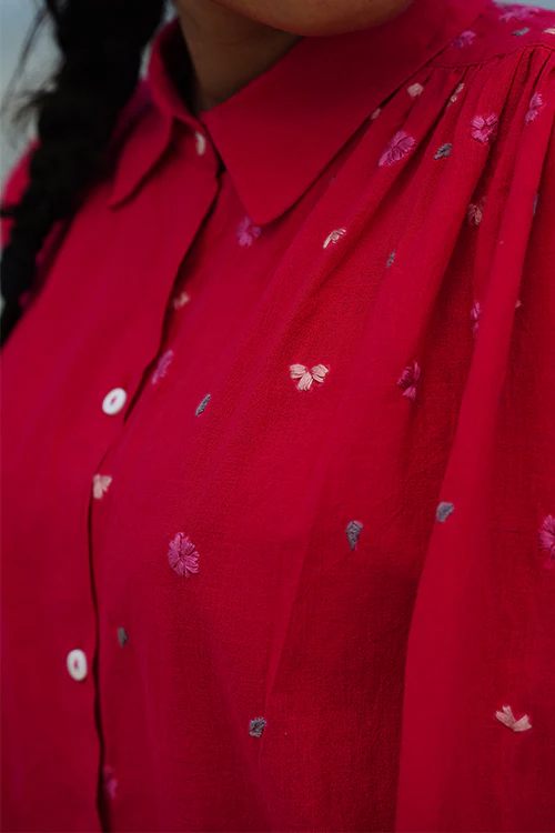 Okhai “Audrey” Hand-embroidered Pure Cotton Pink Dress - Image 5