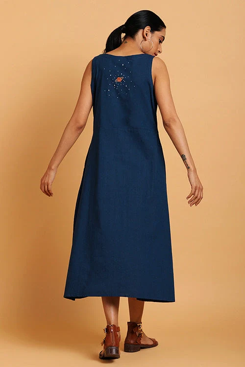 Okhai 'Aura Orbit' Hand Embroidered Sleeveless Pure Cotton Dress - Image 5