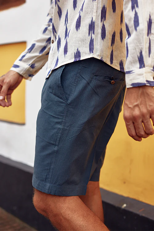 Okhai 'Authentic' Pure Cotton Blue Shorts (Inseam 8") - Image 5