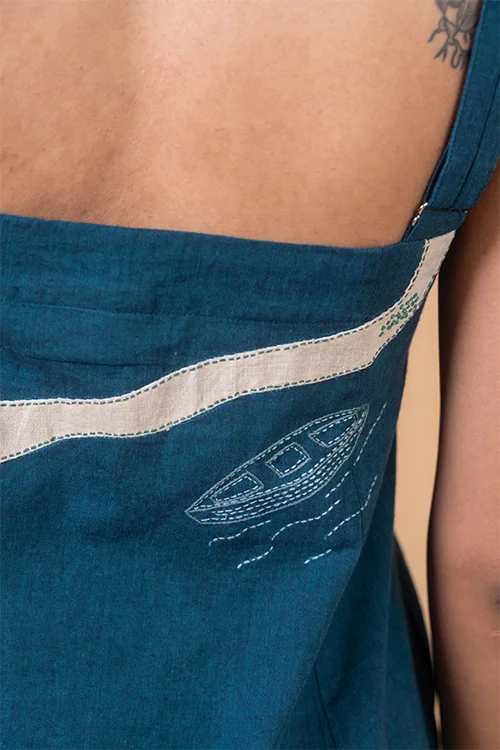 Okhai "Backwater" Hand Applique and Embroidery work Pure Cotton Dress - Image 6