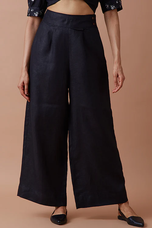 Okhai 'Black Olive' Pure Linen Pant - Image 2