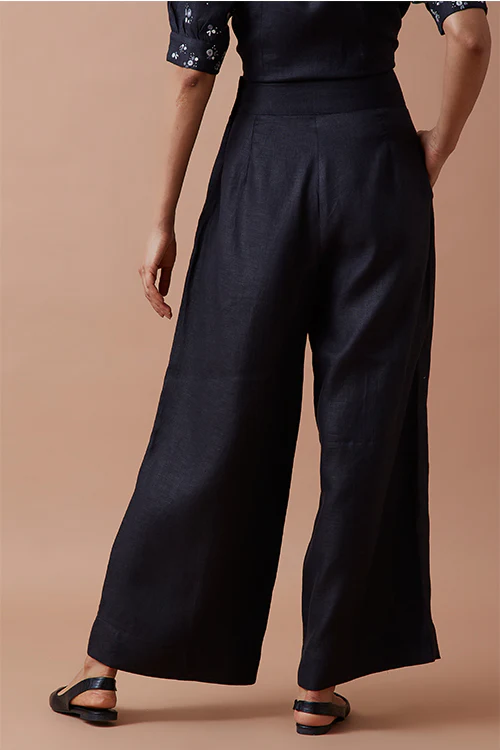 Okhai 'Black Olive' Pure Linen Pant - Image 3