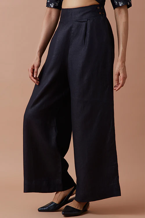 Okhai 'Black Olive' Pure Linen Pant - Image 6
