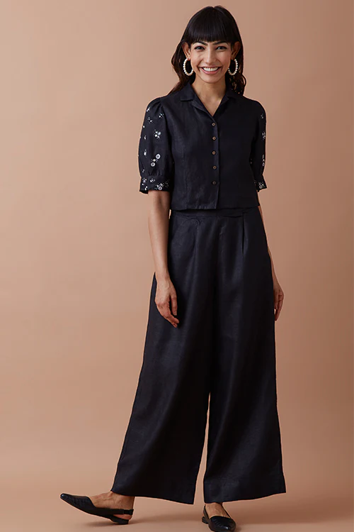 Okhai 'Black Olive' Pure Linen Pant - Image 8