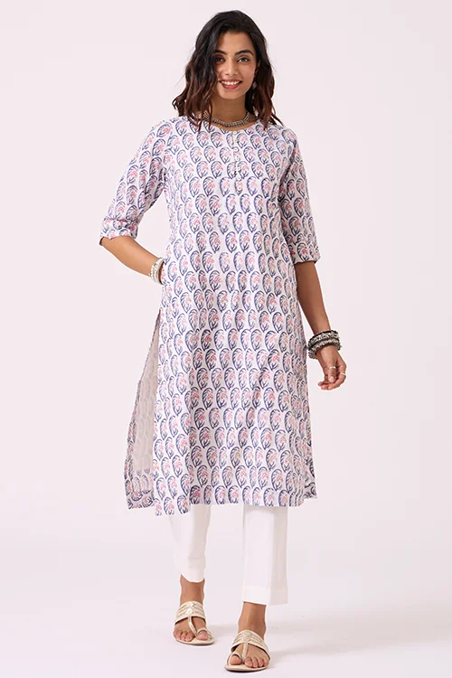Okhai "Bloom" Hand Block Printed Pure Cotton Kurta