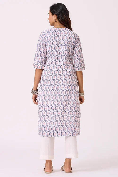 Okhai "Bloom" Hand Block Printed Pure Cotton Kurta - Image 5