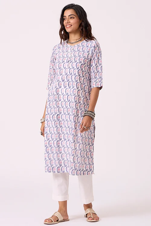 Okhai "Bloom" Hand Block Printed Pure Cotton Kurta - Image 6