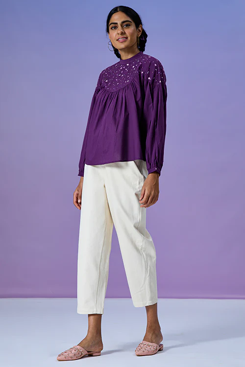 Okhai 'Boisterous' Pure Cotton Hand Embroidered Top - Image 10