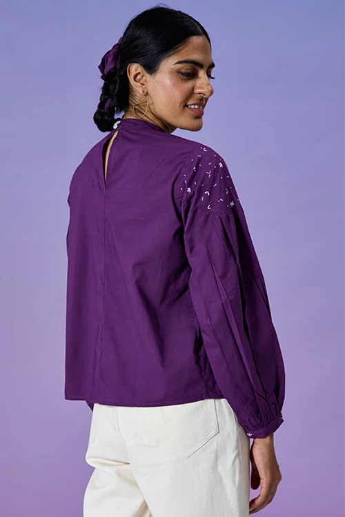 Okhai 'Boisterous' Pure Cotton Hand Embroidered Top - Image 5