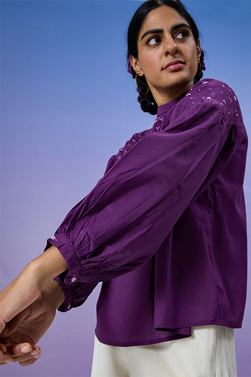 Okhai 'Boisterous' Pure Cotton Hand Embroidered Top - Image 8