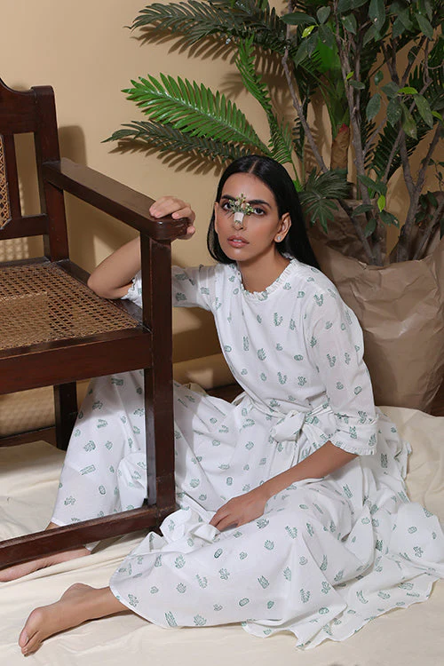 Okhai 'Cacti Garden' Hand Block Printed Pure Cotton Dress | Rescue - Image 6