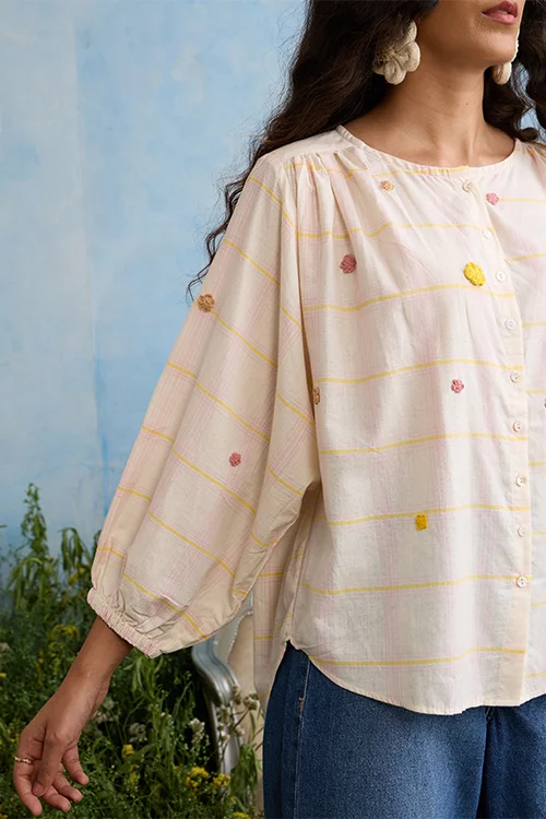 Okhai "Candytuft" Cotton Handloom Antifit Top - Image 2