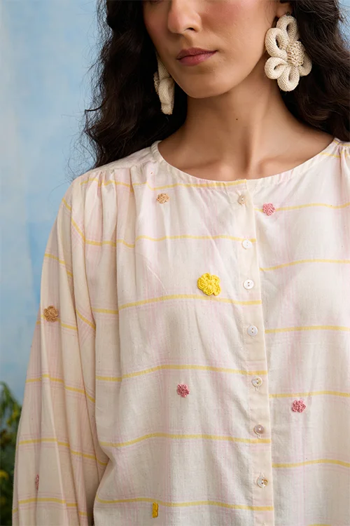 Okhai "Candytuft" Cotton Handloom Antifit Top - Image 4