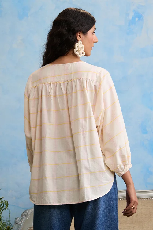 Okhai "Candytuft" Cotton Handloom Antifit Top - Image 5