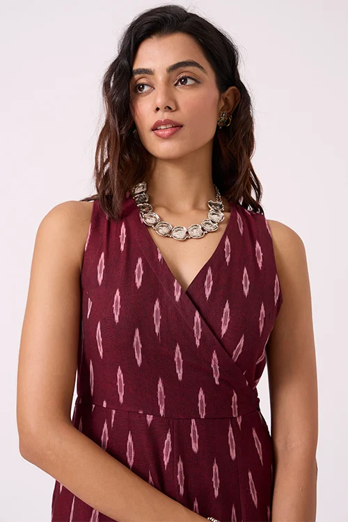 Okhai "Carmine" Pure Cotton Ikat Jumpsuit - Image 3