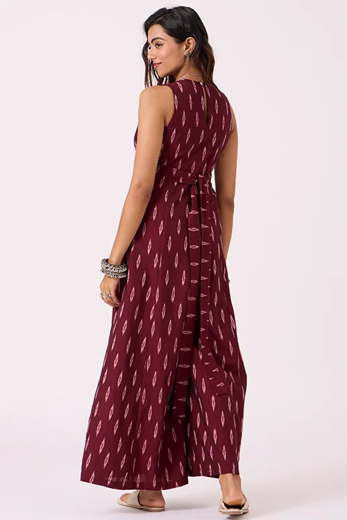 Okhai "Carmine" Pure Cotton Ikat Jumpsuit - Image 4