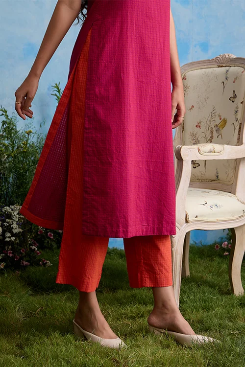 Okhai "Carnation" Cotton Sleeveless Kurta Pant Set - Image 3