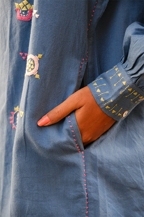 Okhai "Cassata" Suf Embroidered Hand-woven Cotton Antifit Dress - Image 2