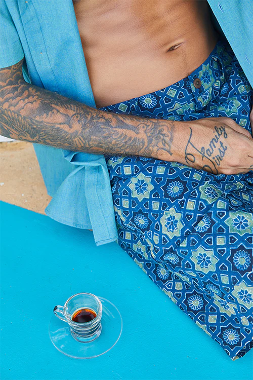 Okhai 'Centered' Pure Cotton Ajrakh Shorts (Inseam 8") - Image 5