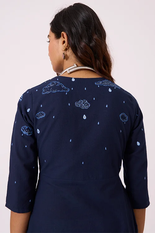 Okhai "Cloud Song" Hand Embroidered Mirrorwork Pure Cotton Dress - Image 4