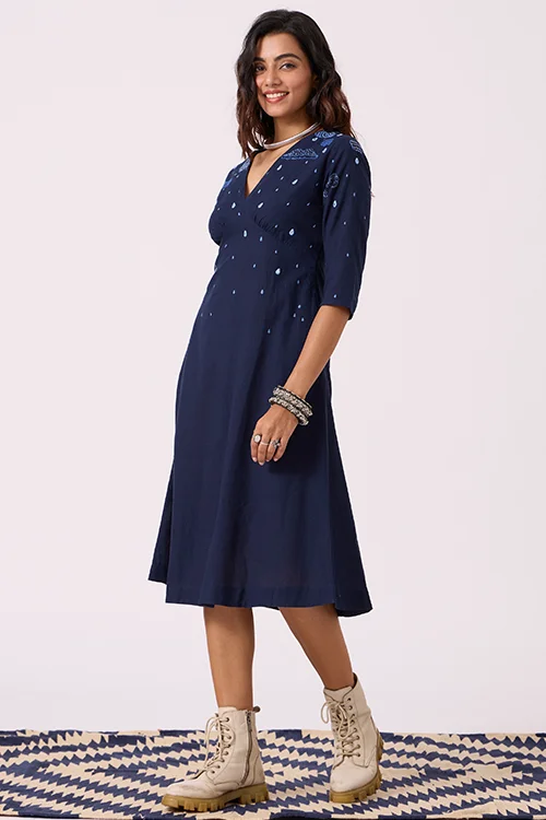 Okhai "Cloud Song" Hand Embroidered Mirrorwork Pure Cotton Dress - Image 8