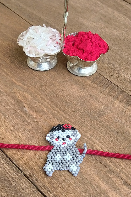 Okhai 'Convoy' Grey Monkey Bead Work Rakhi - Image 2