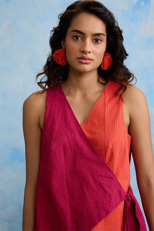 Okhai "Cowberry" Cotton Sleeveless Wrap Top - Image 3