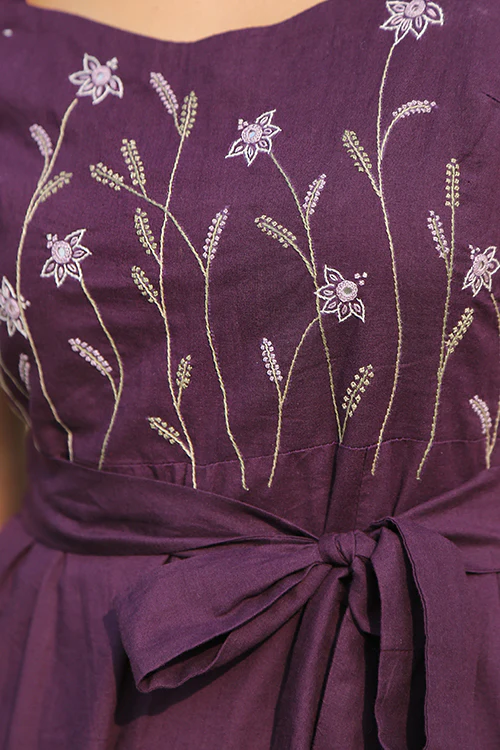 Okhai 'Cranberry' Pure Cotton Embroidered Sleeveless Jumpsuit - Image 6