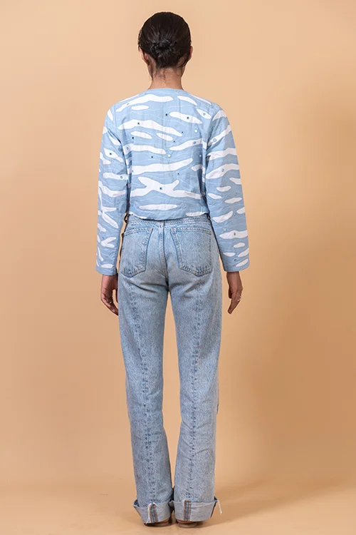 Okhai "Day Glow" Hand Applique and Embroidered Mirrorwork Pure Cotton Jacket - Image 6