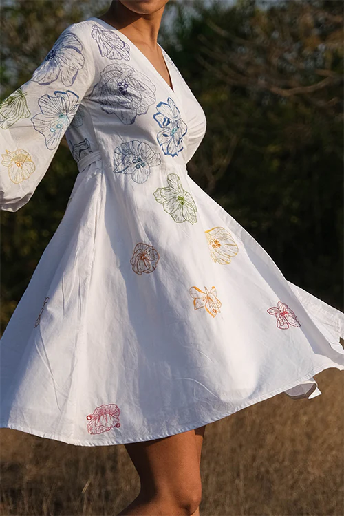 Okhai 'Delilah' Hand Embroidered and Mirrorwork Dress - Image 3