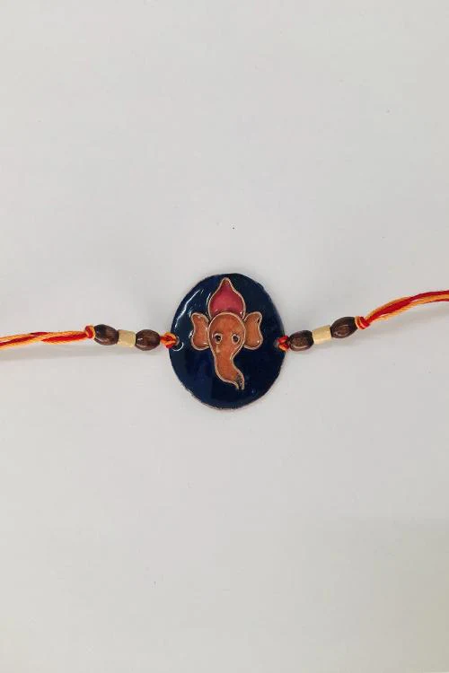 Okhai 'Dulari' Ganesh Copper Enamel Rakhi - Image 4