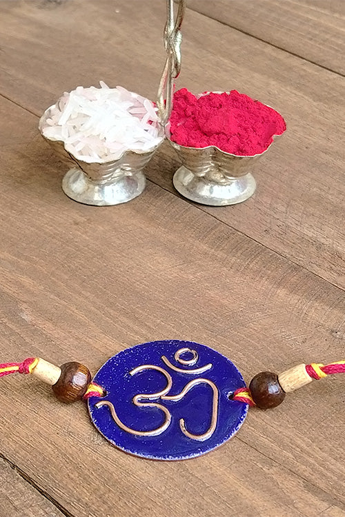 Okhai 'Dulari' Om Copper Enamel Rakhi - Image 2