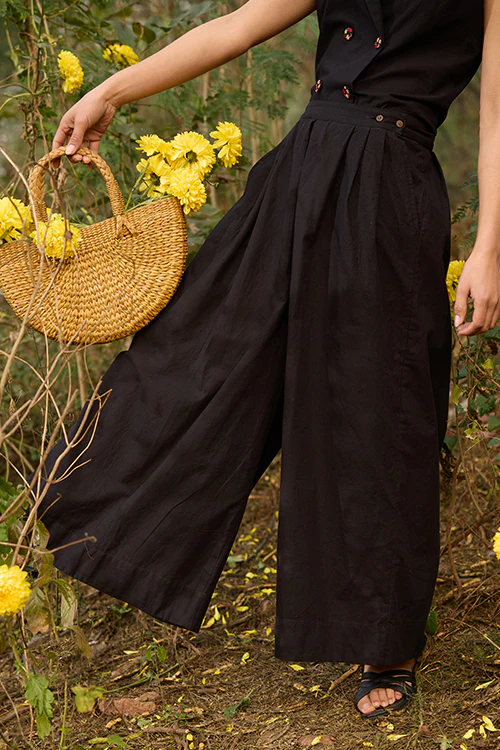 Okhai "Duskling" Black Pure Cotton Pants - Image 3