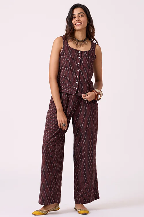 Okhai "Earthsong" Pure Cotton Ikat Short Top - Image 4