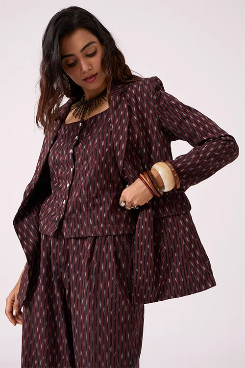 Okhai "Earthsong" Pure Cotton Ikat Short Top - Image 5