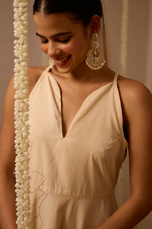 Okhai "Embellish" Mukaish and Khaat Bharat work Dress with Dupatta - Image 5