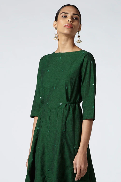 Okhai 'Emerald' Embroidered Cotton Dress - Image 2