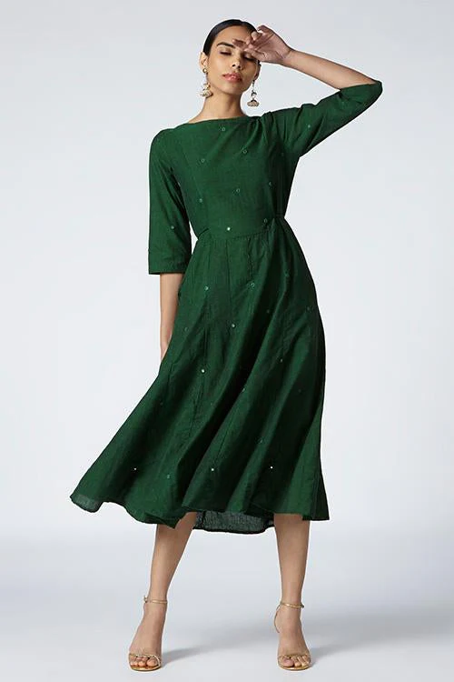 Okhai 'Emerald' Embroidered Cotton Dress | Rescue