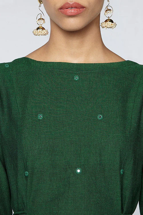 Okhai 'Emerald' Embroidered Cotton Dress | Rescue - Image 6