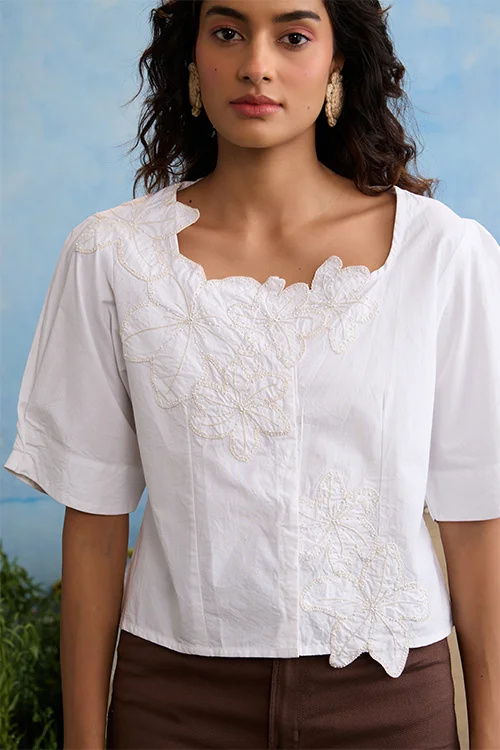 Okhai "Everlasting" Hand Applique and Embroidery Cotton Top - Image 2