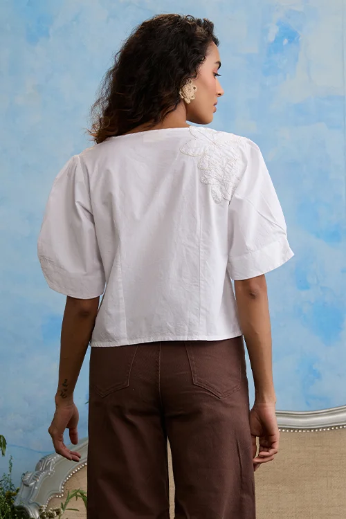 Okhai "Everlasting" Hand Applique and Embroidery Cotton Top - Image 6