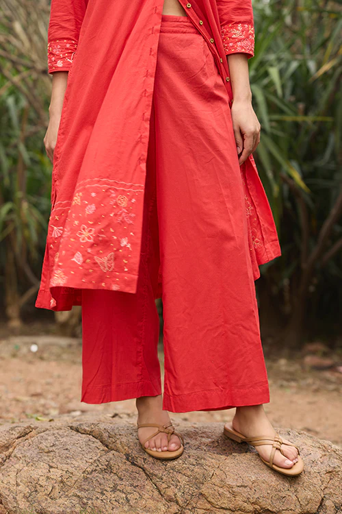 Okhai "Evermore" Hand-Embroidered Pure Cotton Kurta Pant Set - Image 7